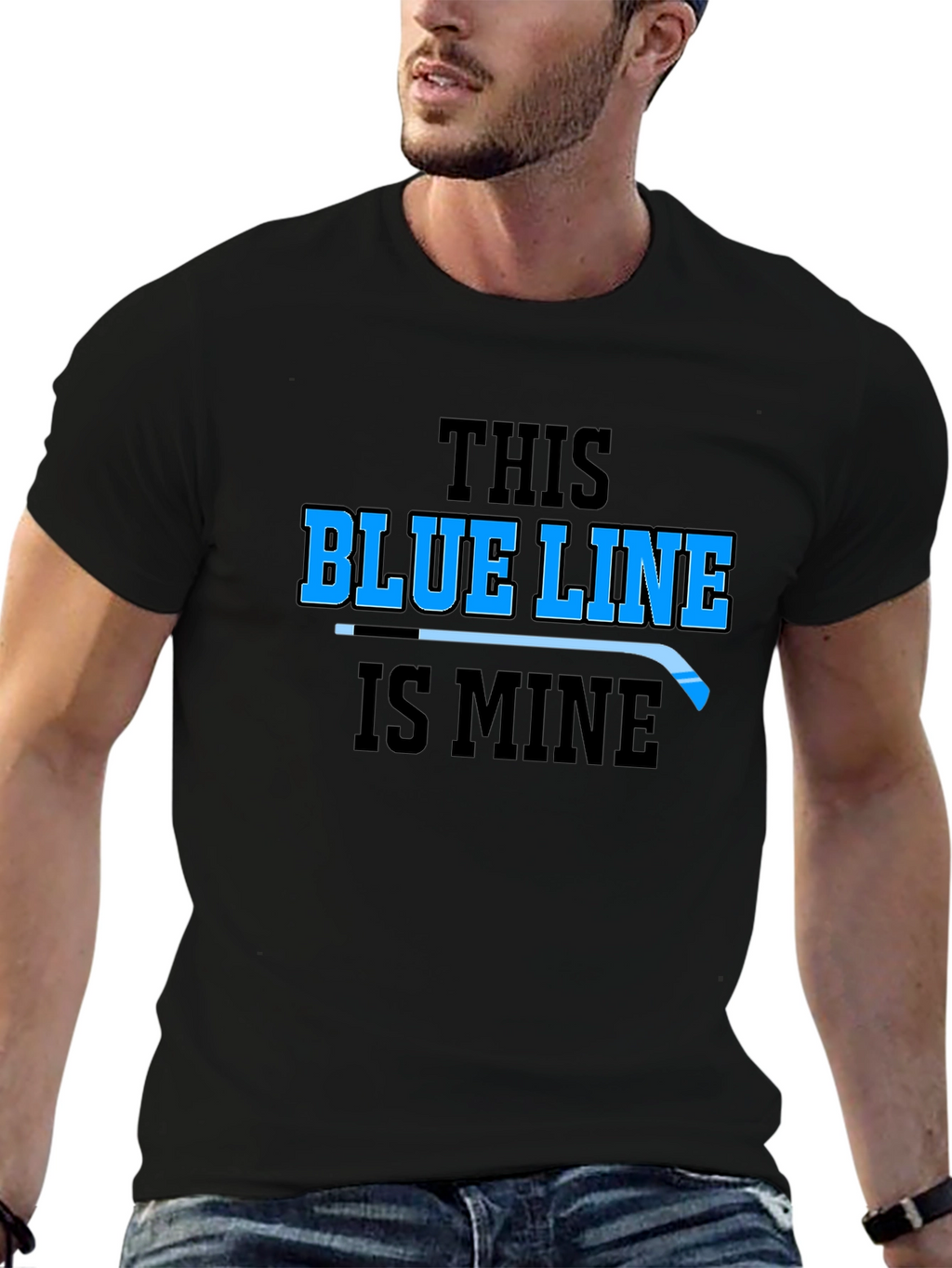 Blue Line Hockey Graphic T-Shirt