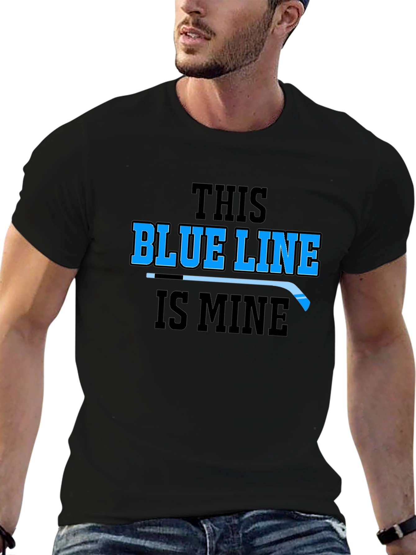 Blue Line Hockey Graphic T-Shirt