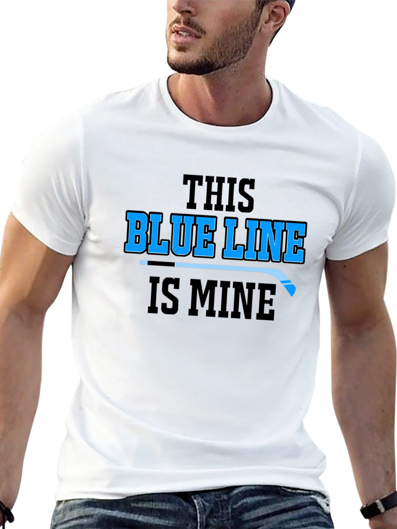 Blue Line Hockey Graphic T-Shirt