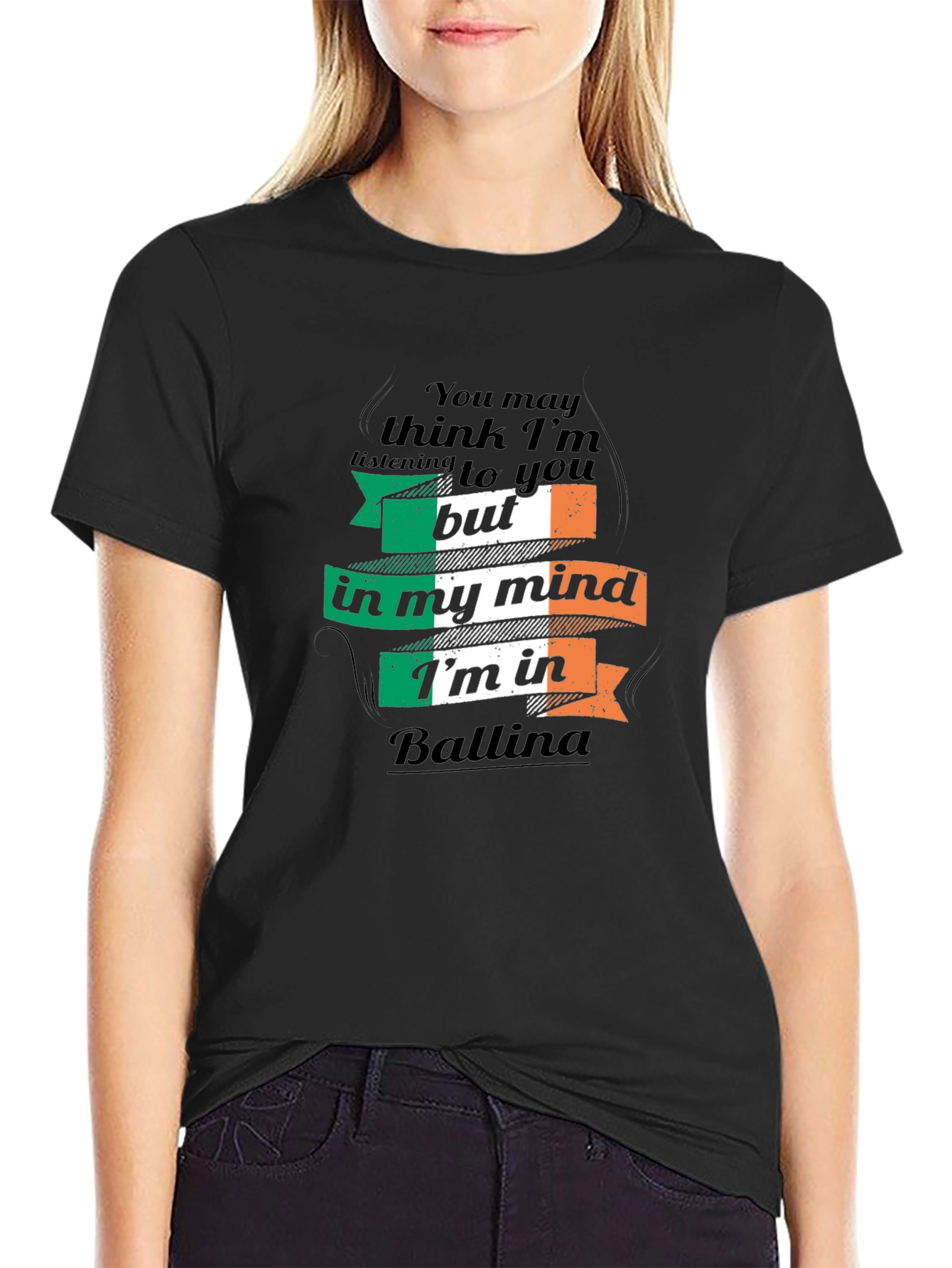 Irish Flag Ballina T-Shirt - Funny Novelty Design