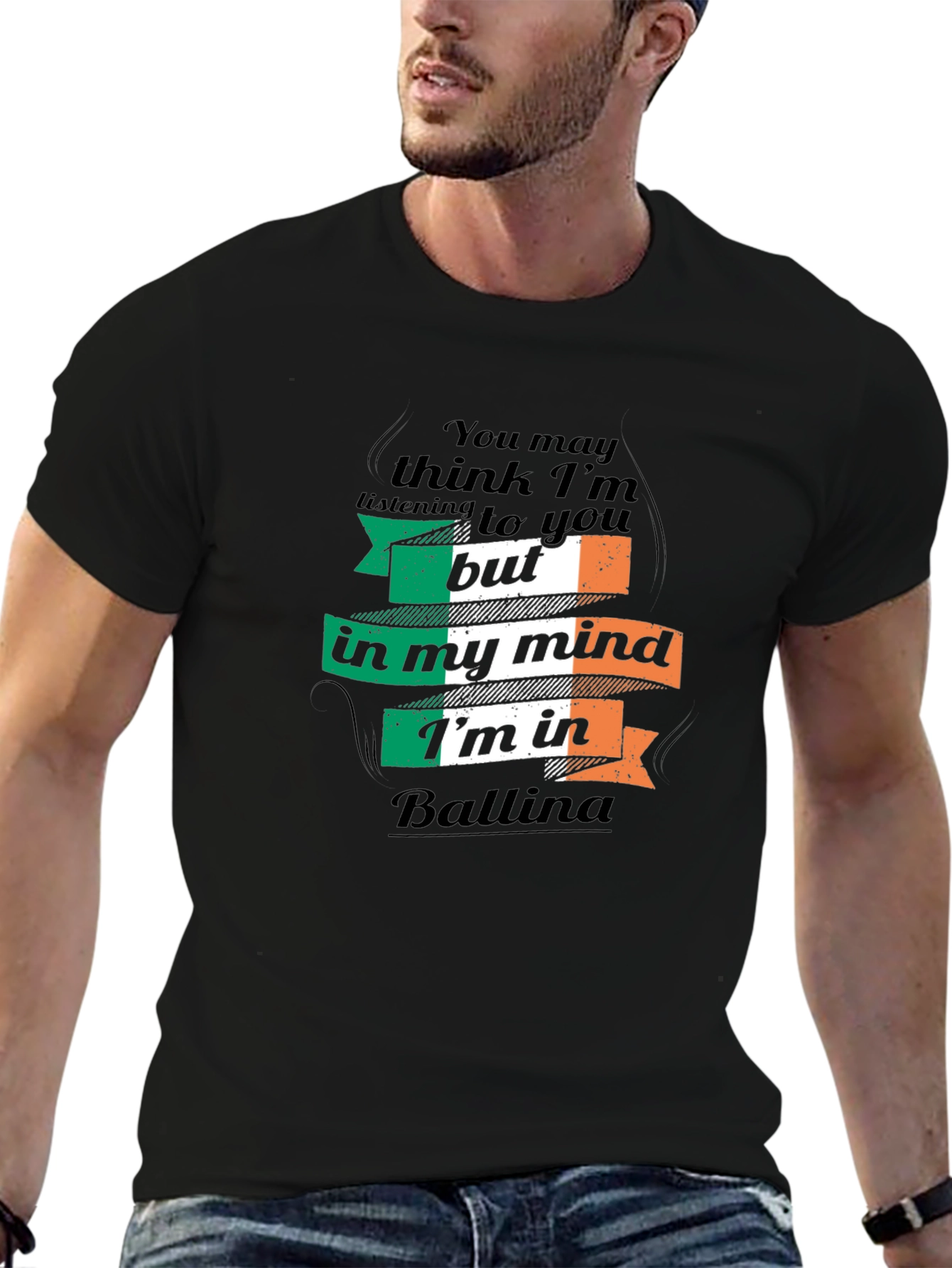 Irish Flag Ballina T-Shirt - Funny Novelty Design