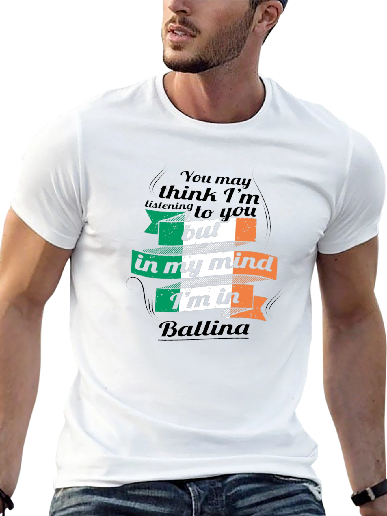 Irish Flag Ballina T-Shirt - Funny Novelty Design
