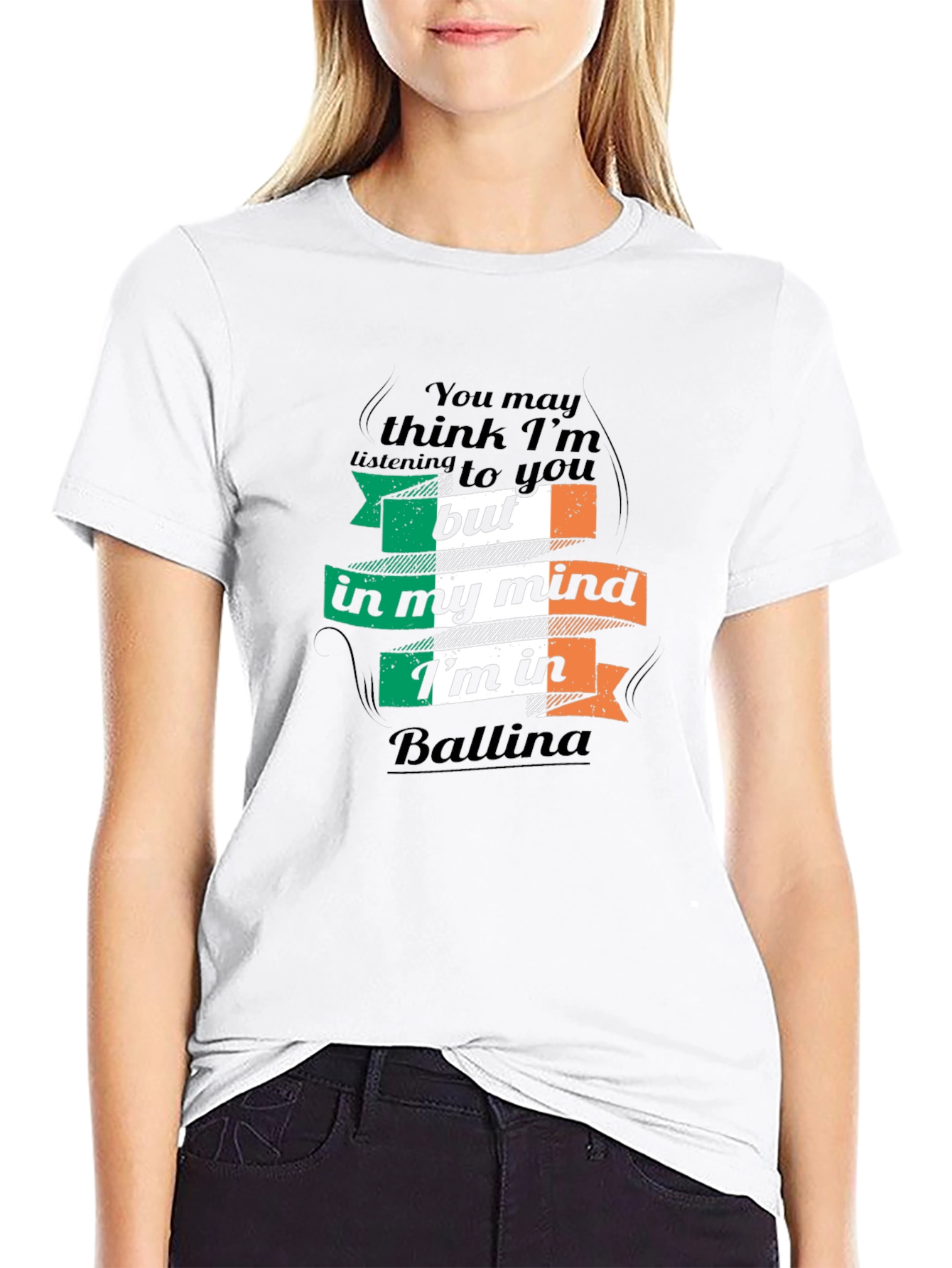 Irish Flag Ballina T-Shirt - Funny Novelty Design