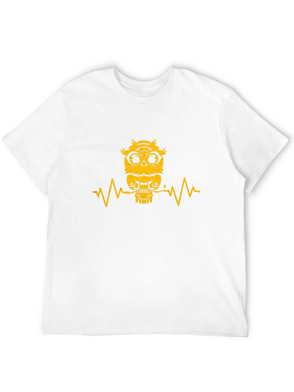 Owl Heartbeat Graphic Tee - Mens Black T-Shirt