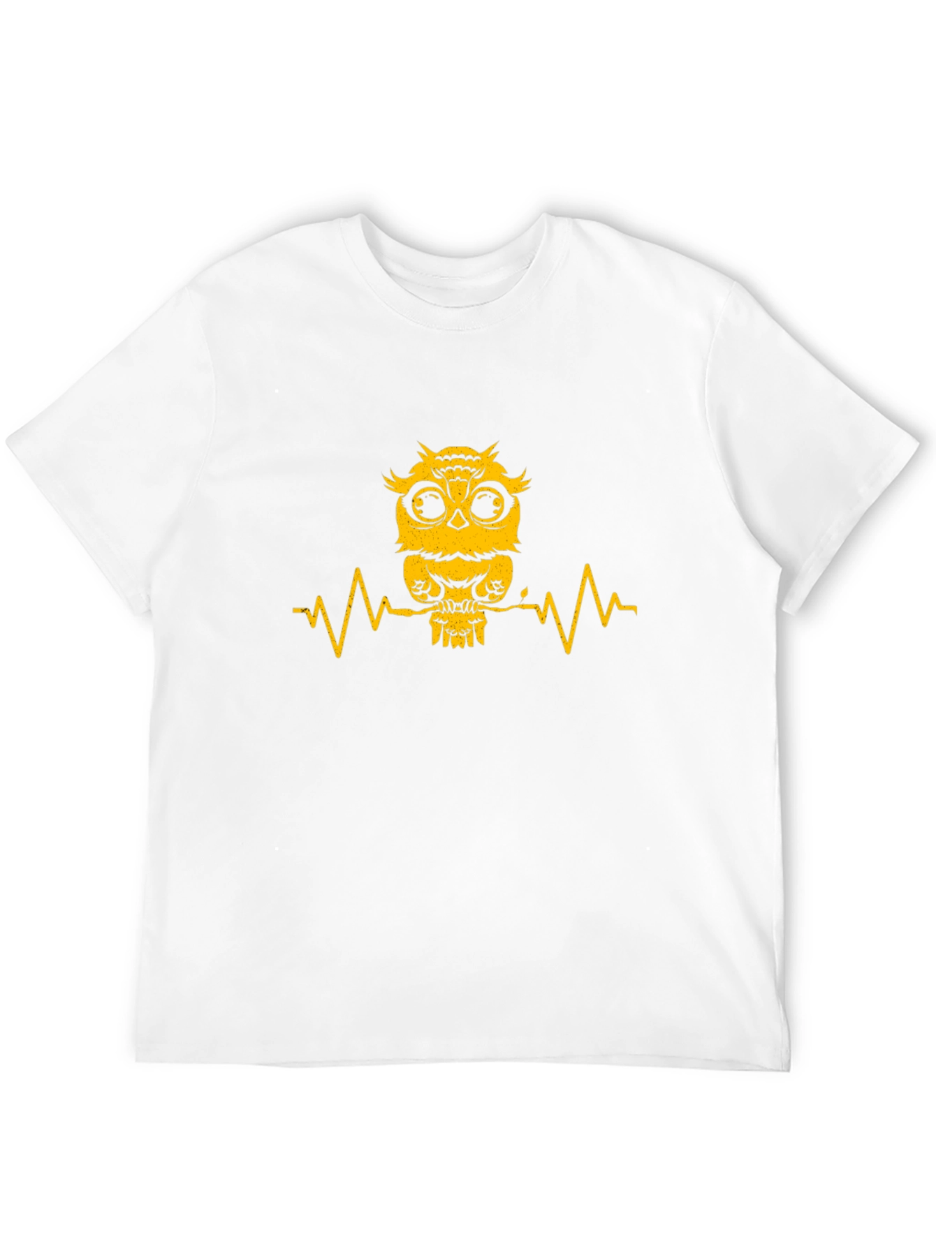 Owl Heartbeat Graphic Tee - Mens Black T-Shirt