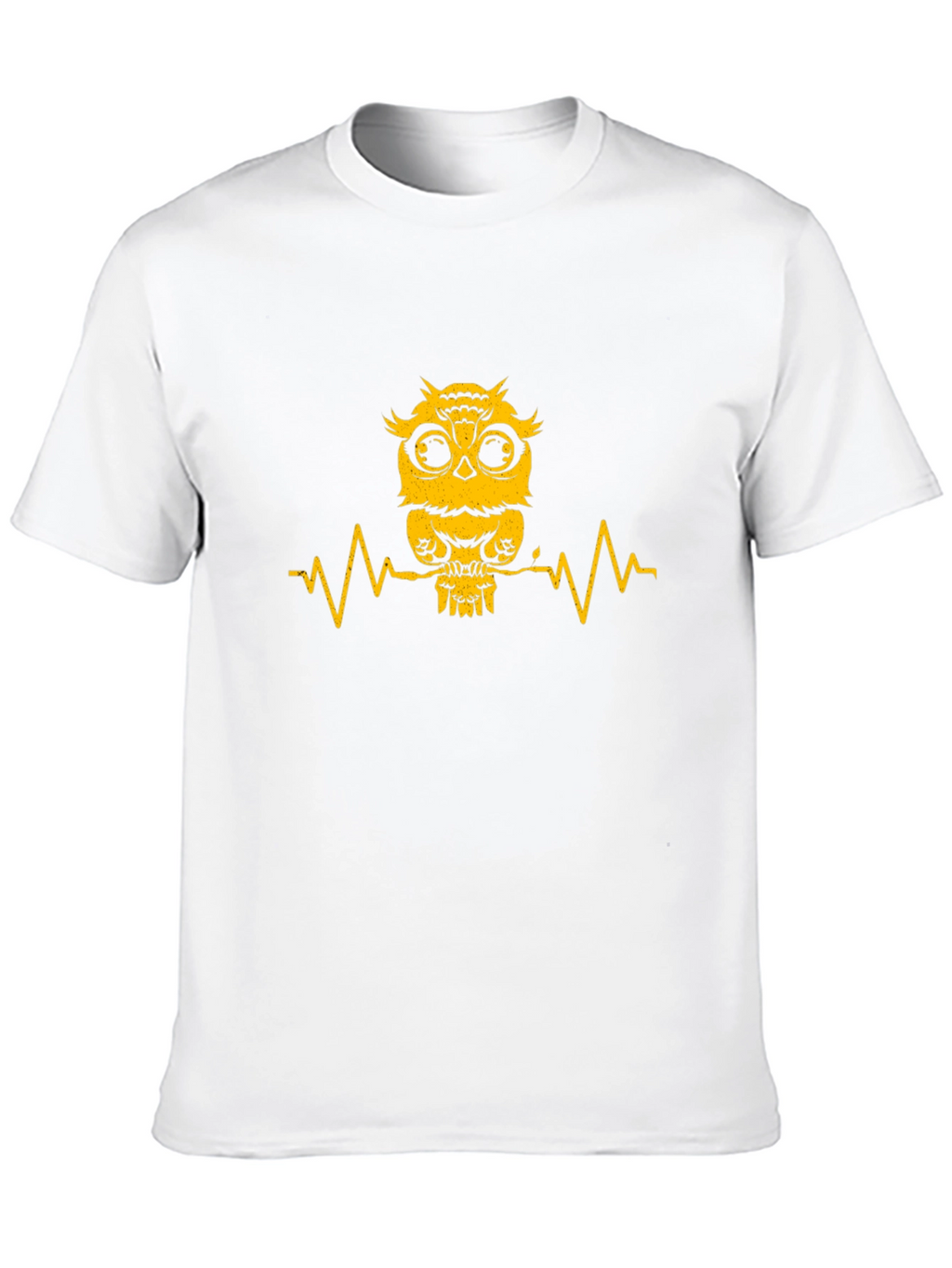 Owl Heartbeat Graphic Tee - Mens Black T-Shirt