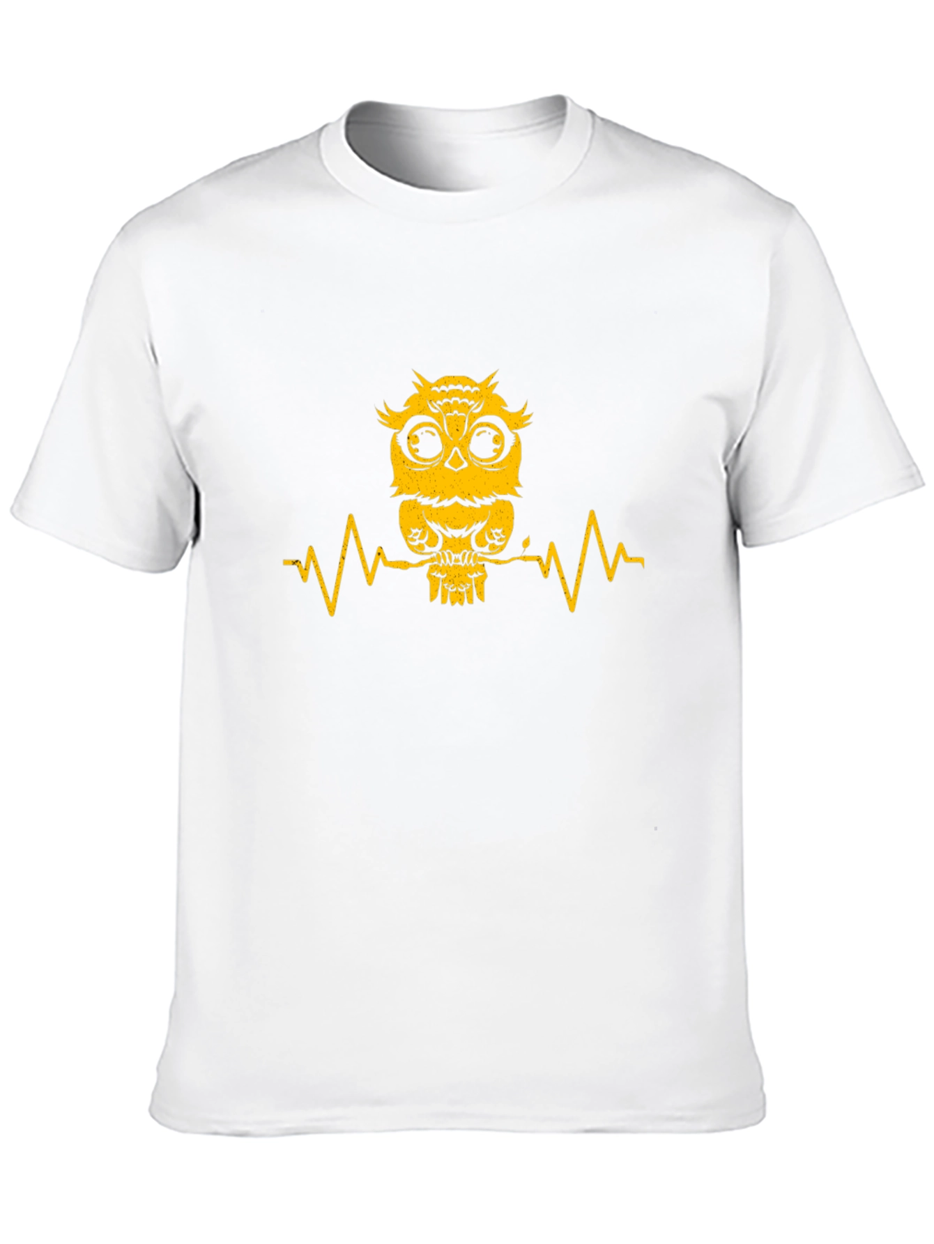 Owl Heartbeat Graphic Tee - Mens Black T-Shirt
