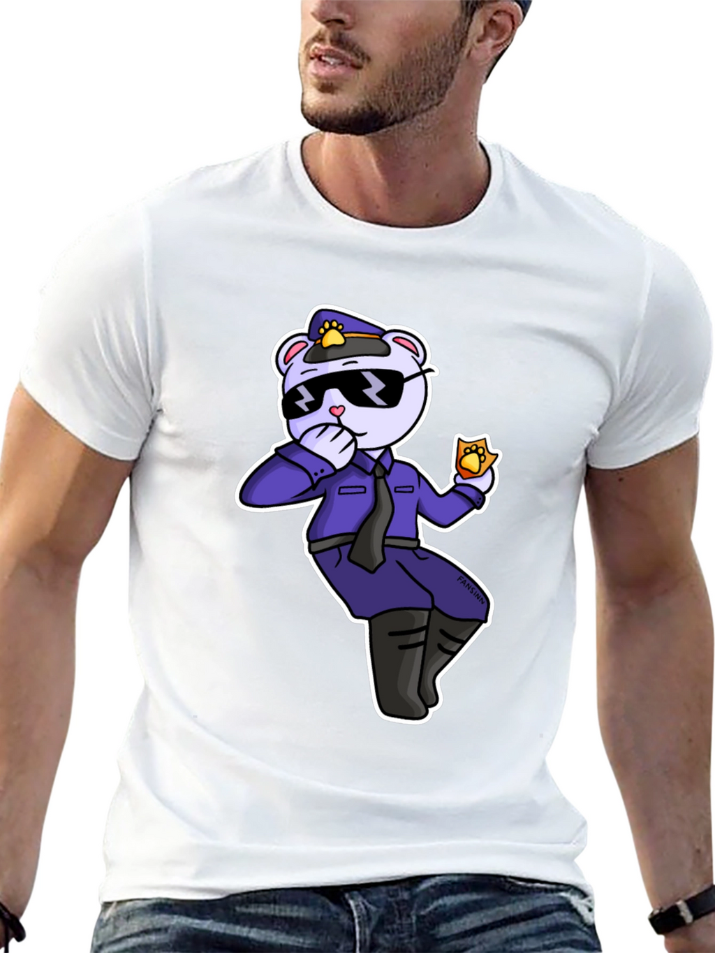 Cool Cartoon Bear Police T-Shirt