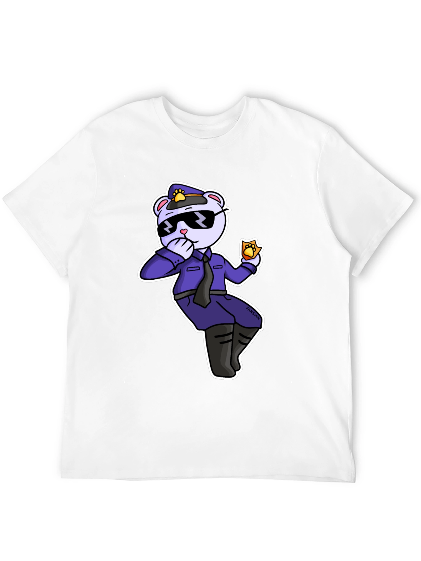 Cool Cartoon Bear Police T-Shirt