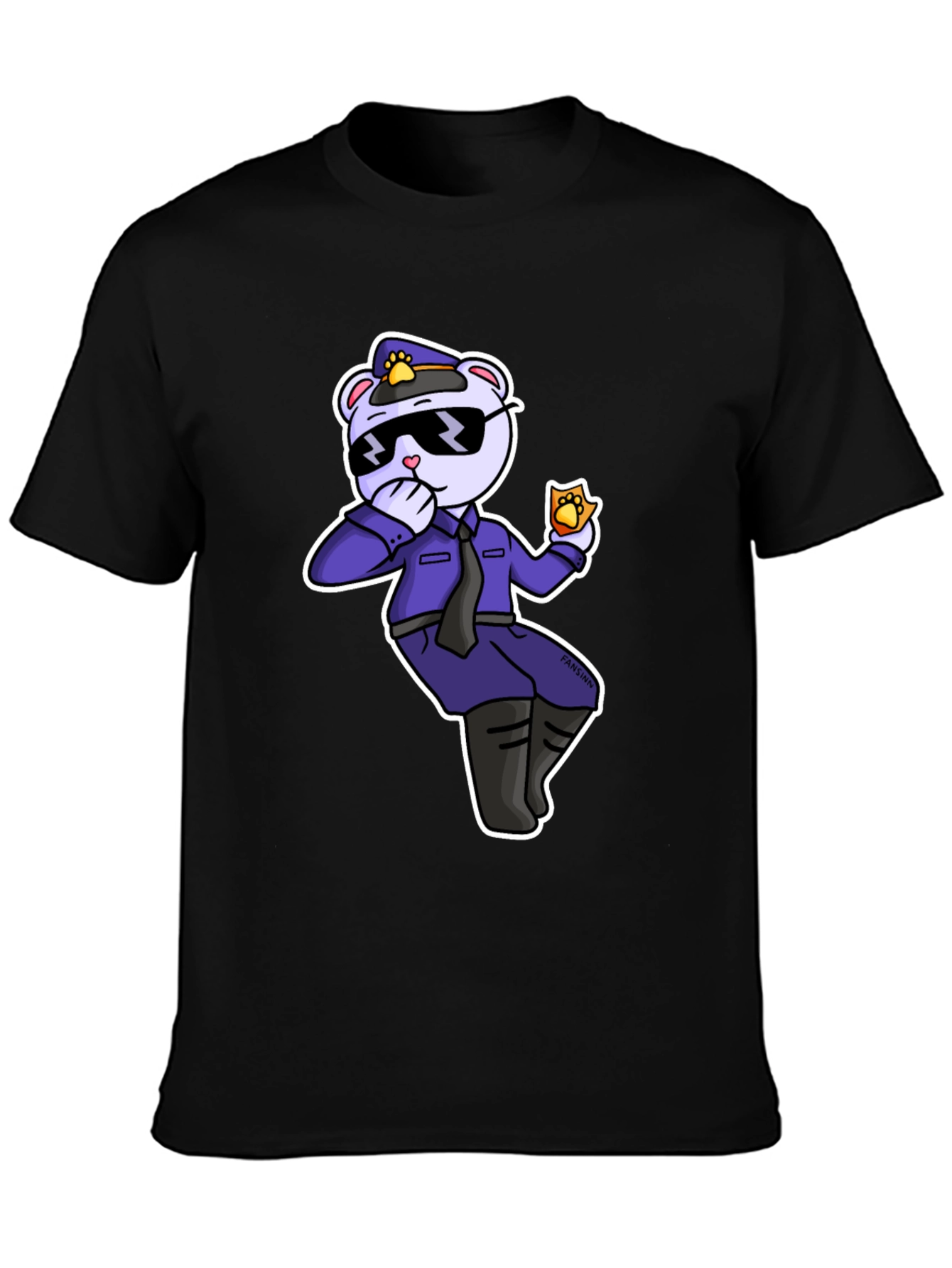 Cool Cartoon Bear Police T-Shirt