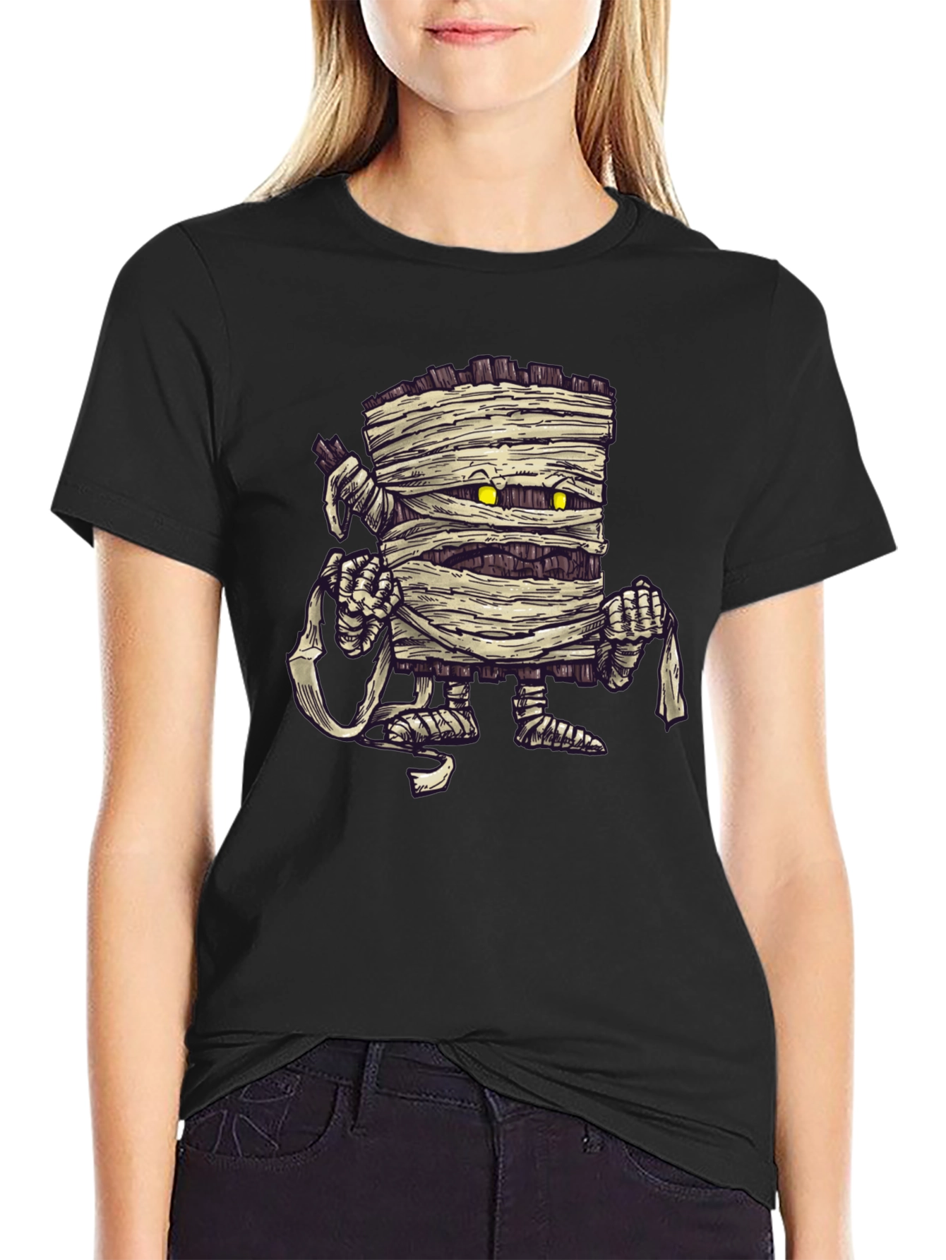 Mummy Graphic Print Black T-Shirt