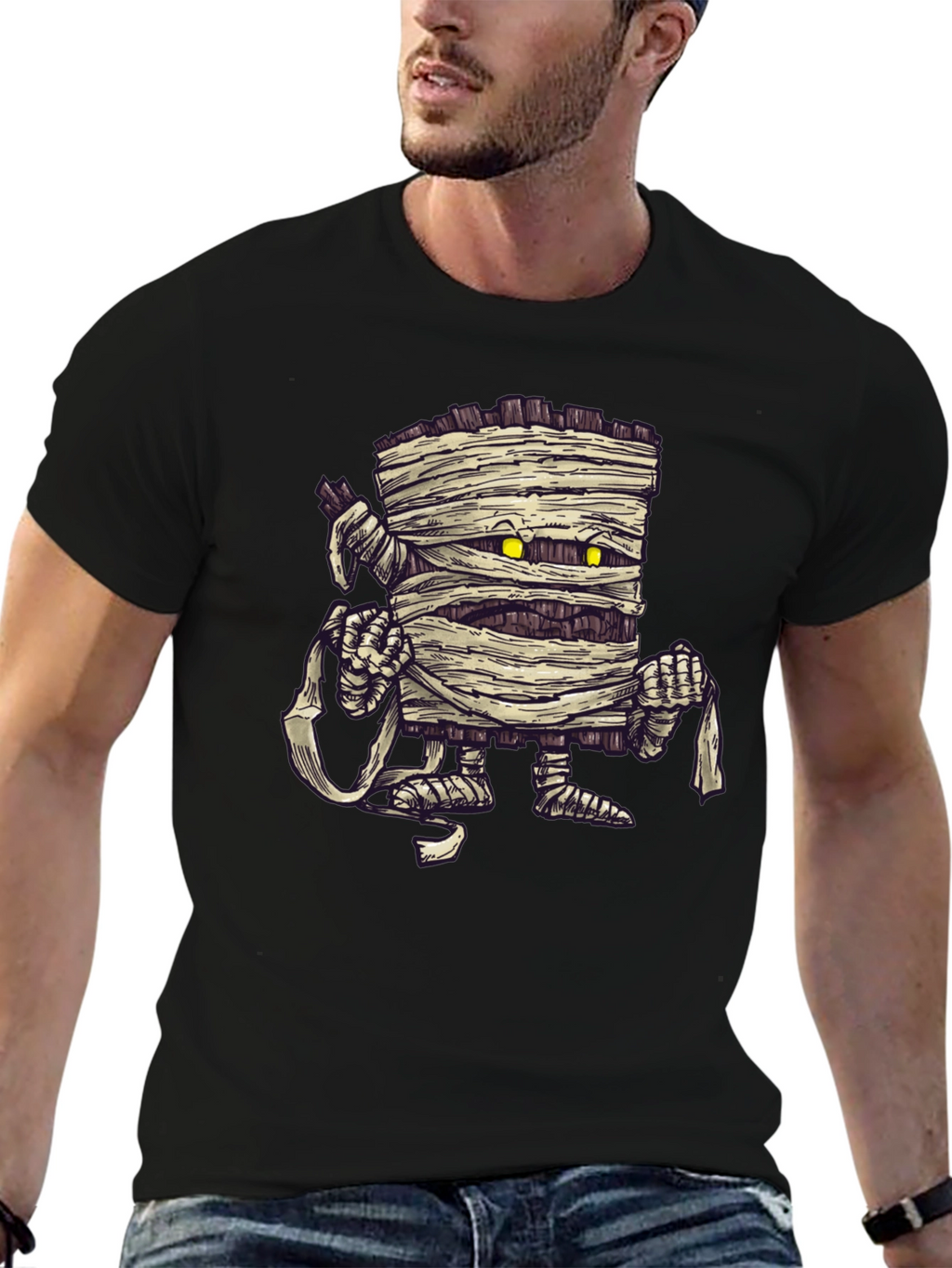 Mummy Graphic Print Black T-Shirt