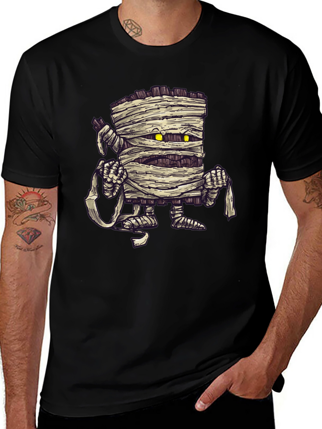Mummy Graphic Print Black T-Shirt