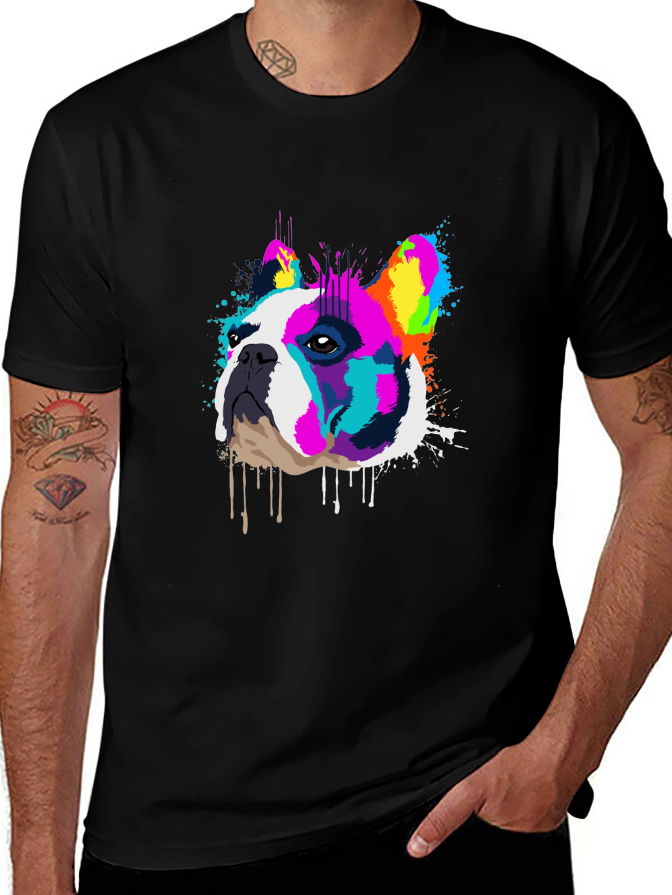 Colorful French Bulldog Graphic T-Shirt