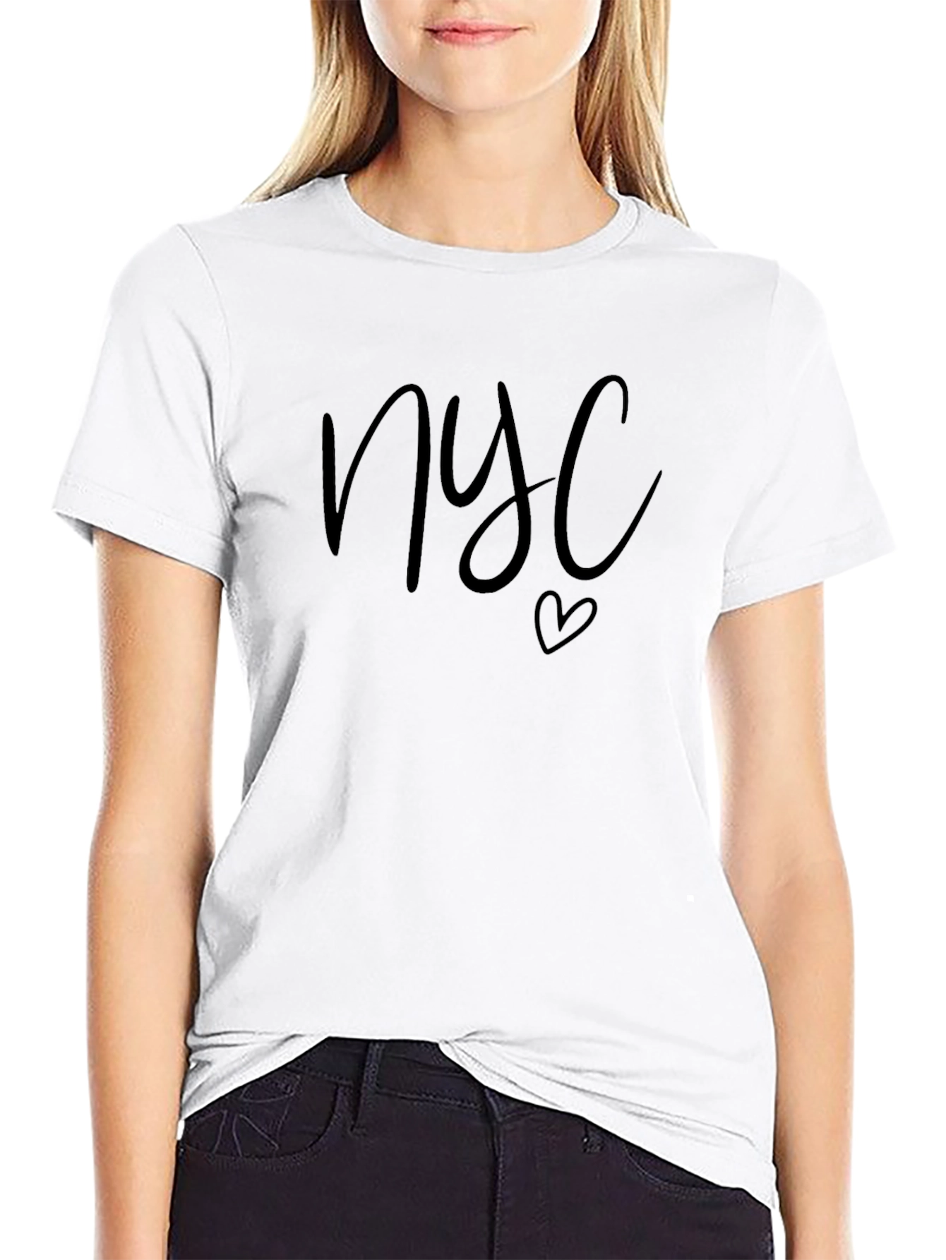 NYC Heart Graphic T-Shirt - Black