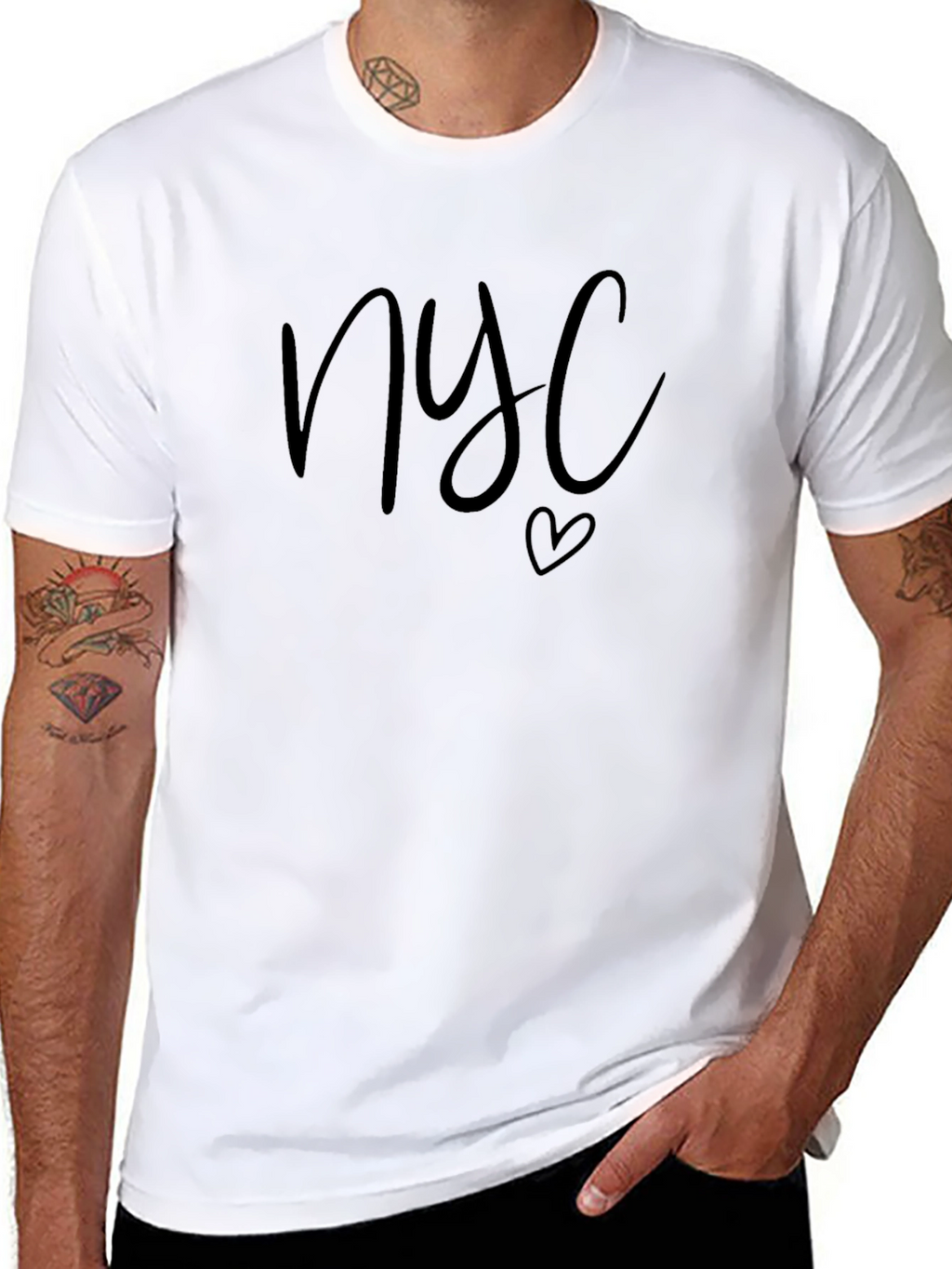 NYC Heart Graphic T-Shirt - Black