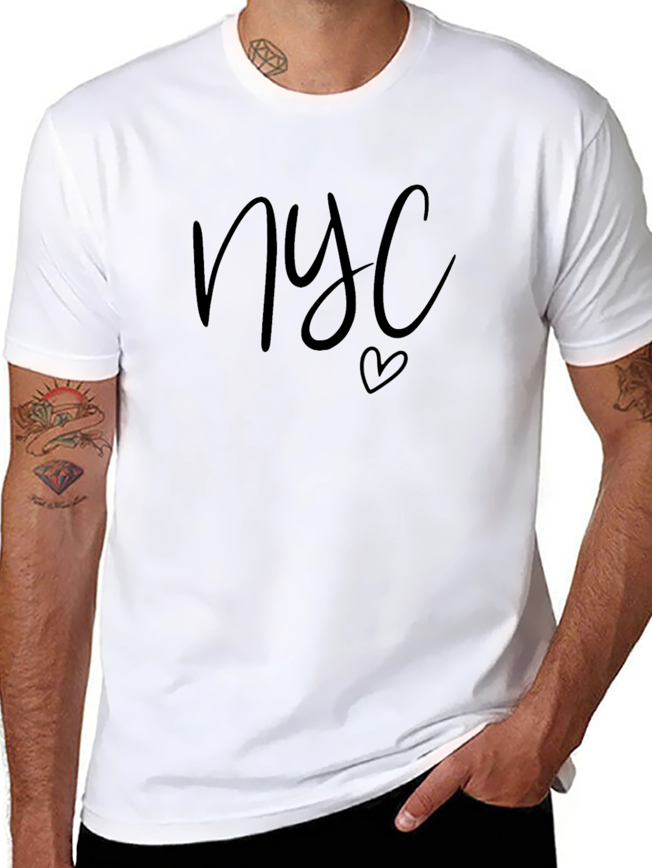 NYC Heart Graphic T-Shirt - Black