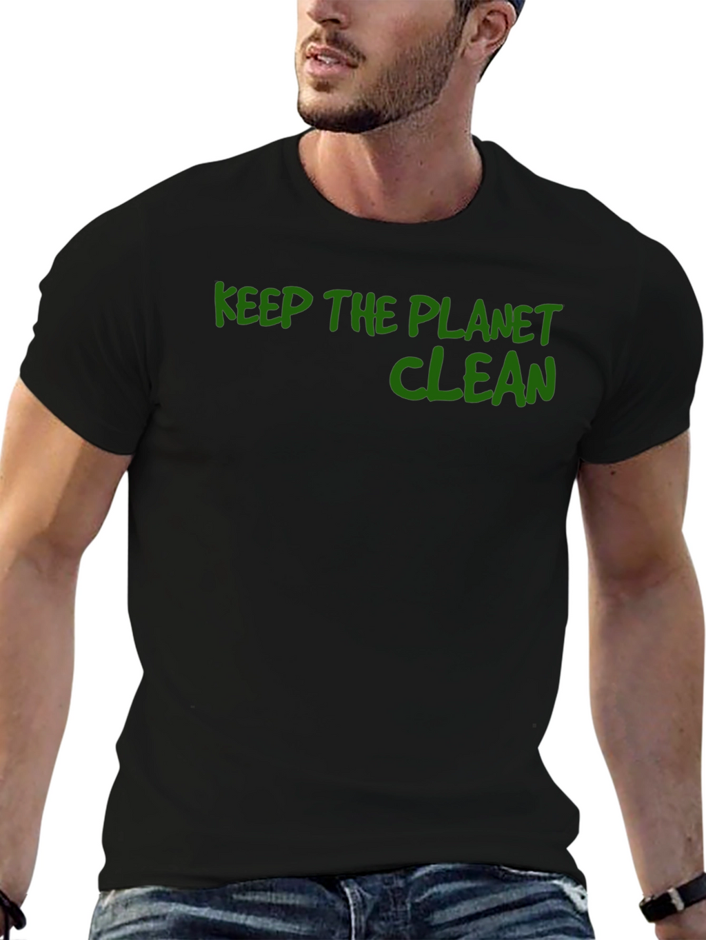 Keep the Planet Clean Graphic Tee - Black