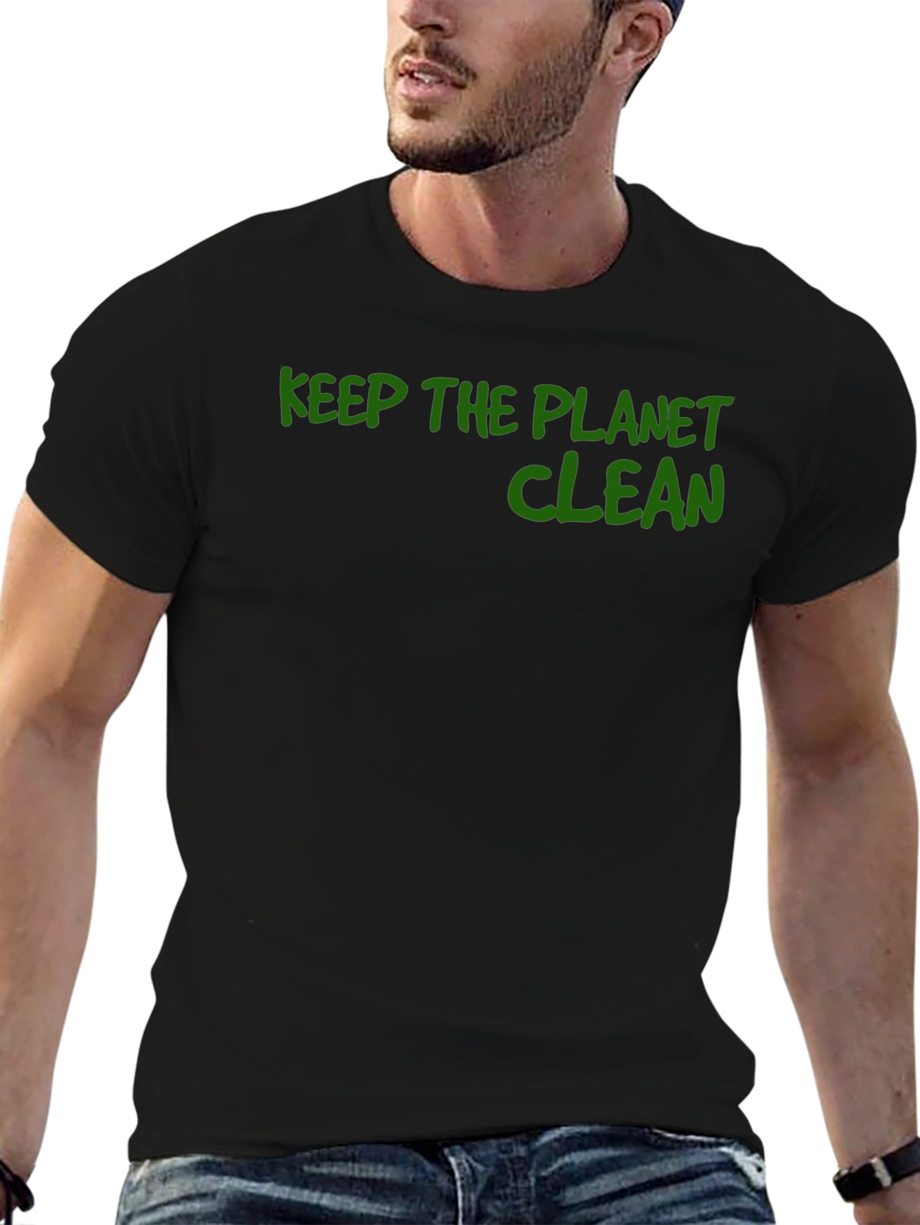 Keep the Planet Clean Graphic Tee - Black