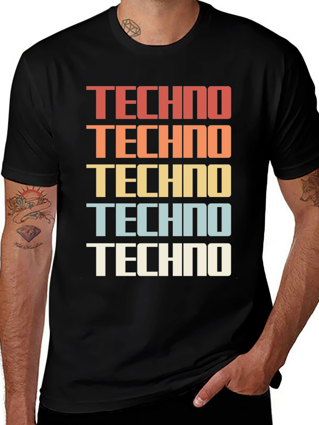 Retro Techno Graphic Tee - Classic Style