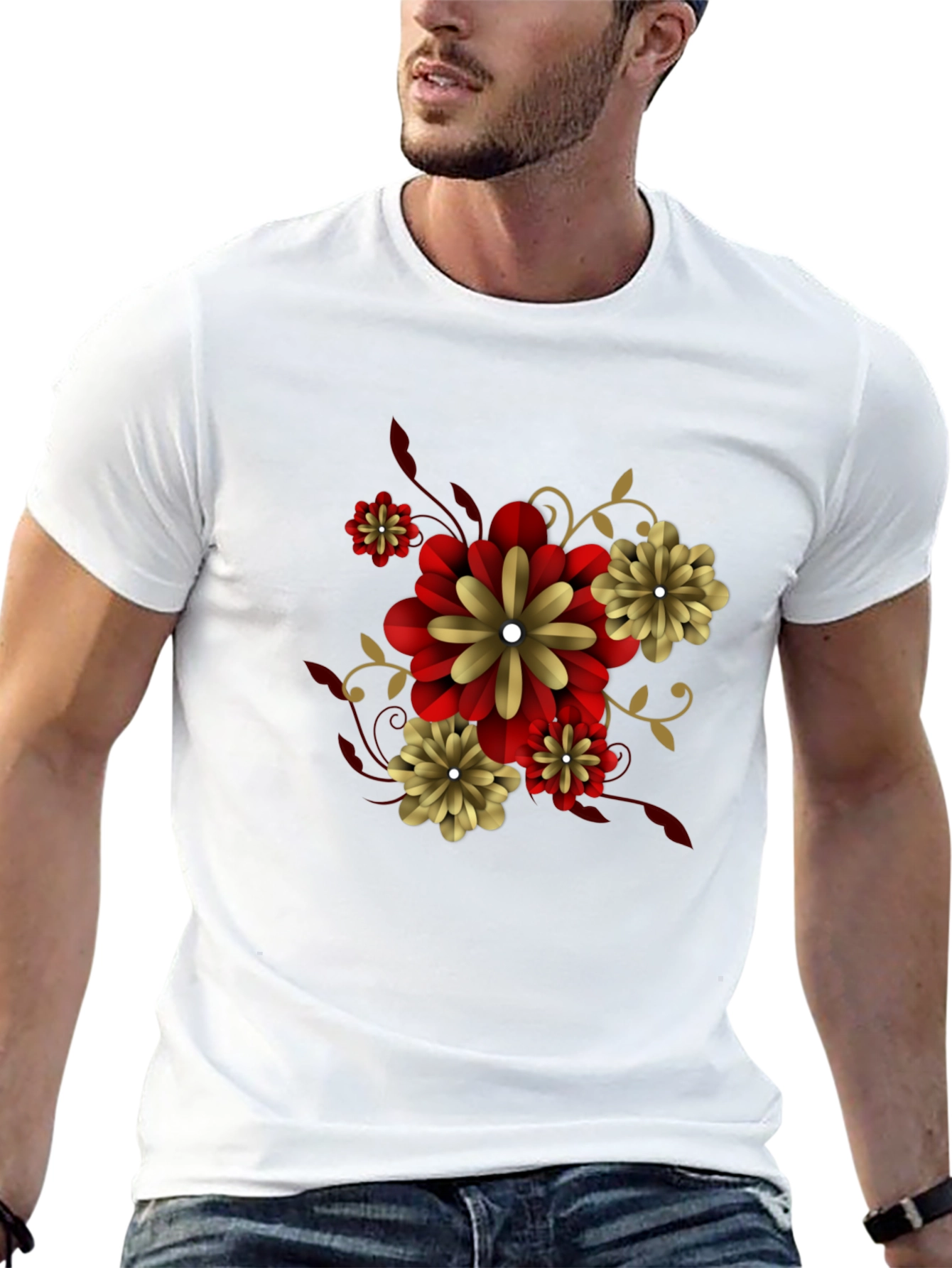 Black Floral T-Shirt - Stylish Graphic Tee