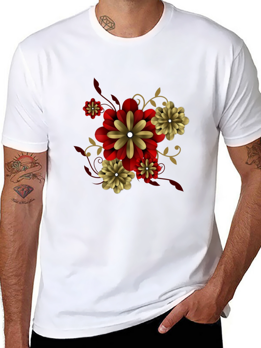 Black Floral T-Shirt - Stylish Graphic Tee
