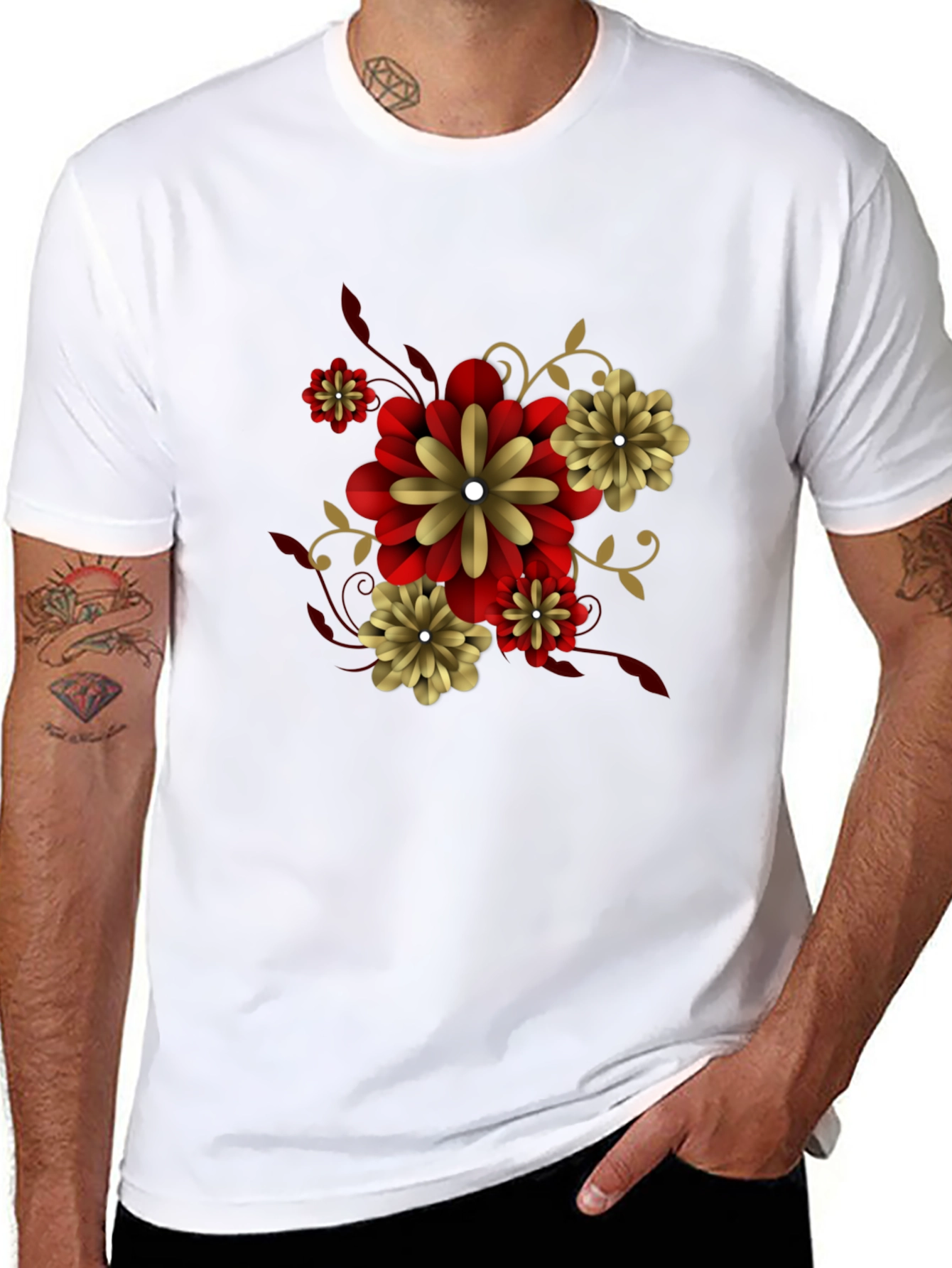 Black Floral T-Shirt - Stylish Graphic Tee