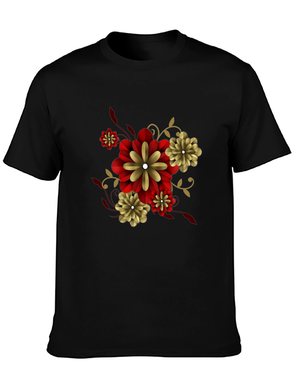 Black Floral T-Shirt - Stylish Graphic Tee