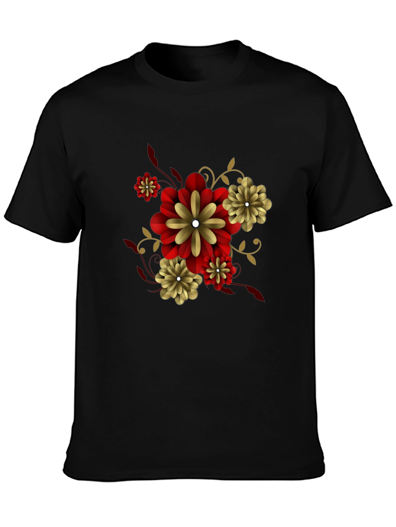 Black Floral T-Shirt - Stylish Graphic Tee