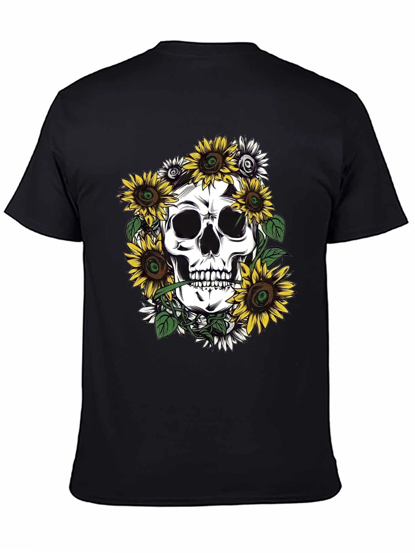 Skull and Sunflower Graphic Tee