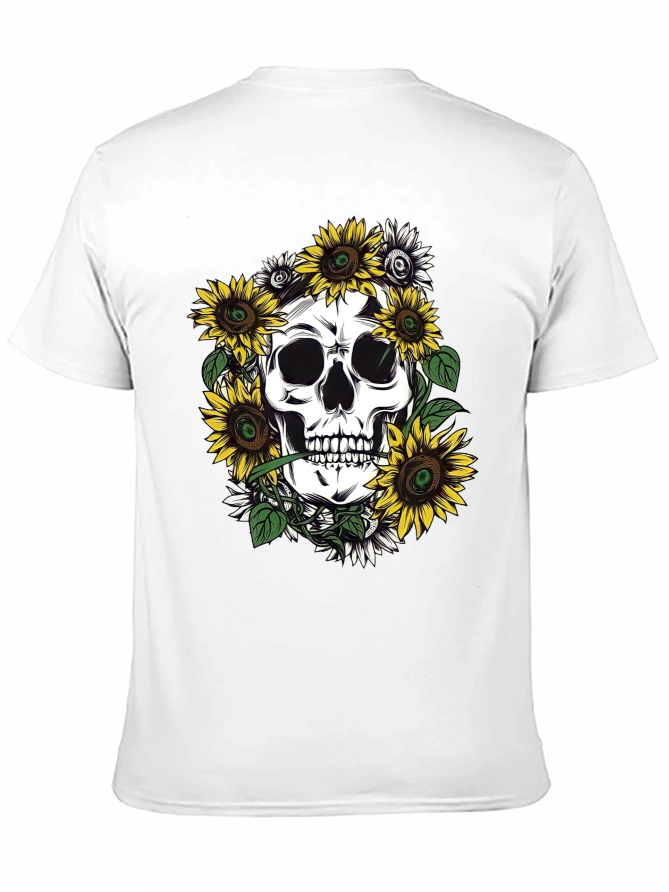 Skull and Sunflower Graphic Tee