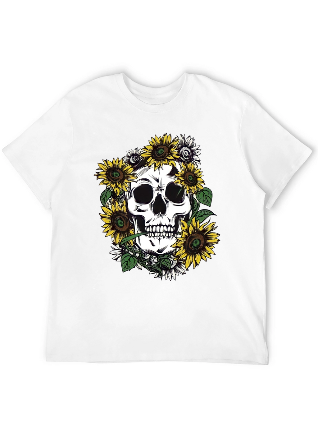 Skull and Sunflower Graphic Tee