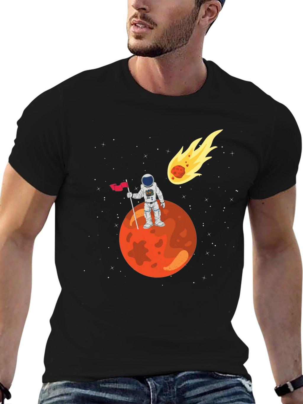 Astronaut on Mars Graphic T-Shirt