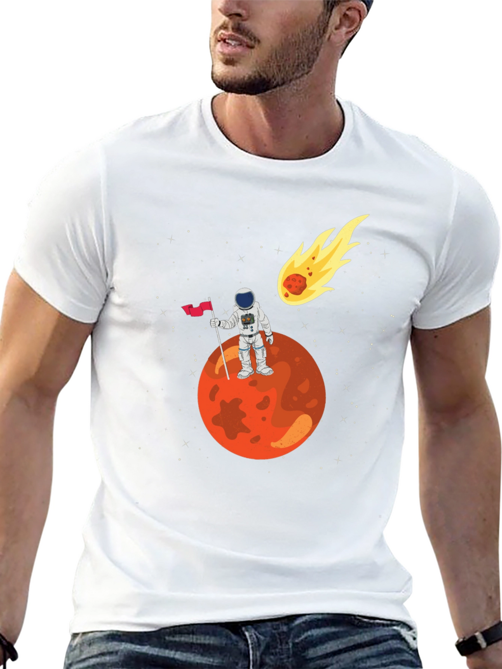 Astronaut on Mars Graphic T-Shirt