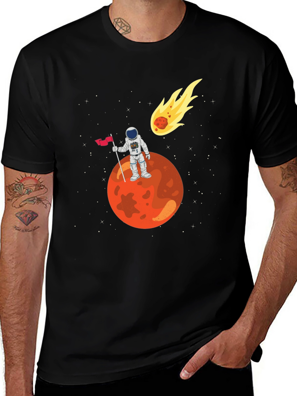 Astronaut on Mars Graphic T-Shirt