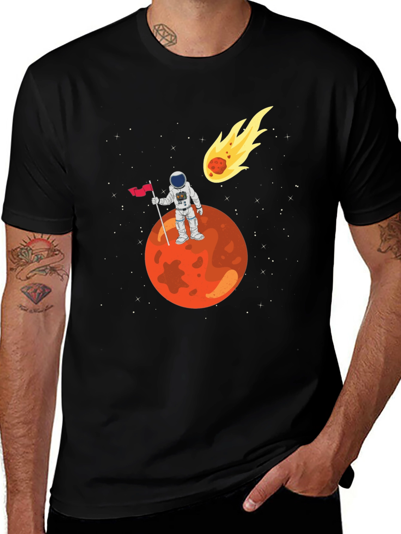 Astronaut on Mars Graphic T-Shirt