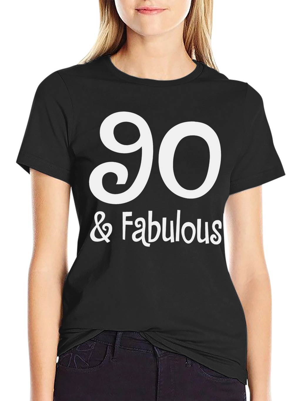 90 & Fabulous Black T-Shirt