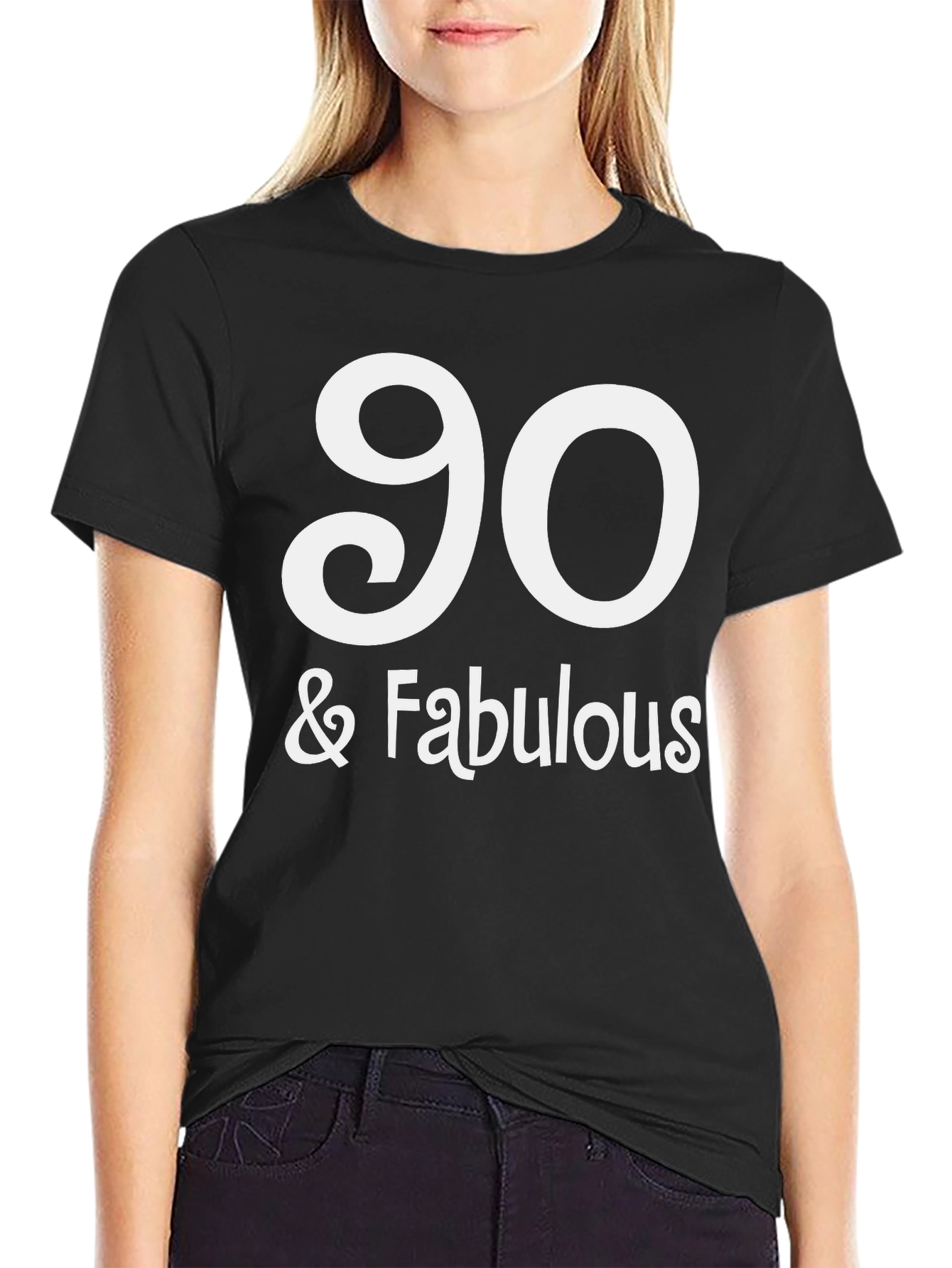 90 & Fabulous Black T-Shirt