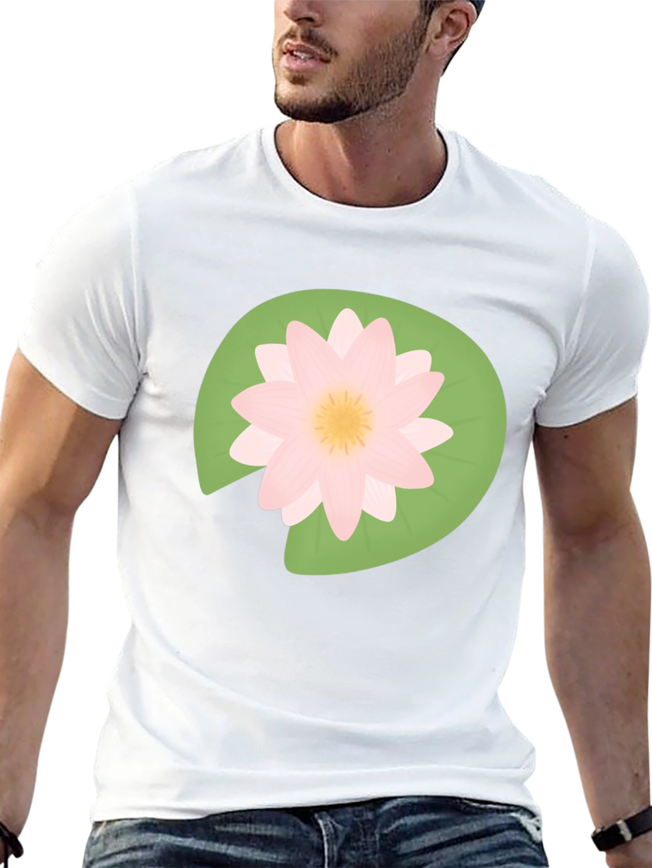 Lotus Flower Graphic T-Shirt - Black
