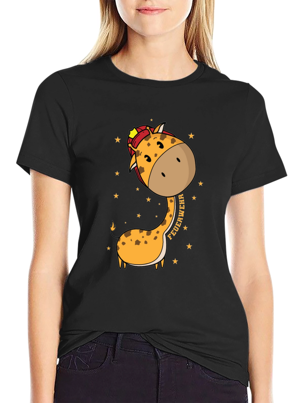 Firefighter Giraffe Graphic T-Shirt