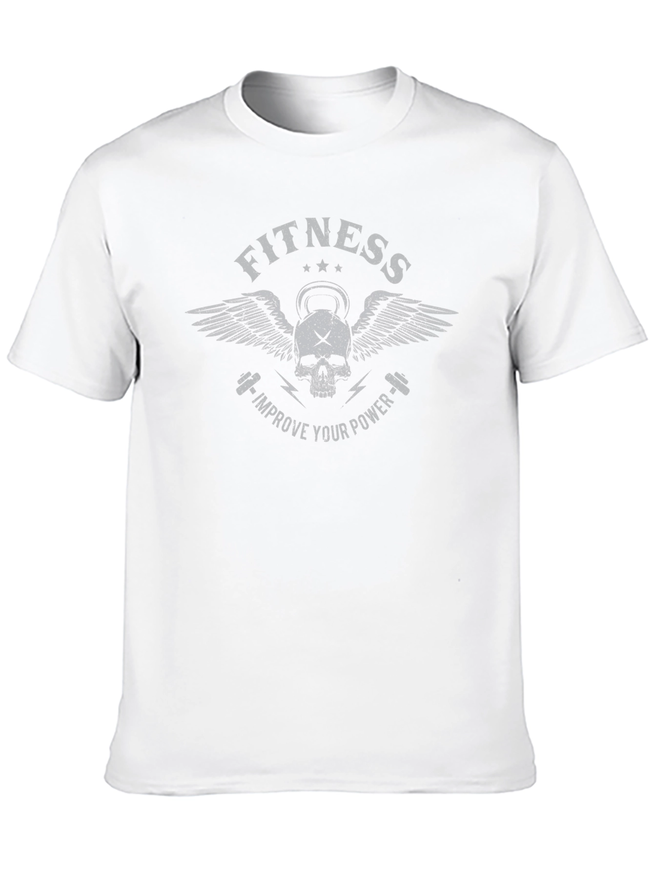 Fitness Skull Graphic Print Black T-Shirt