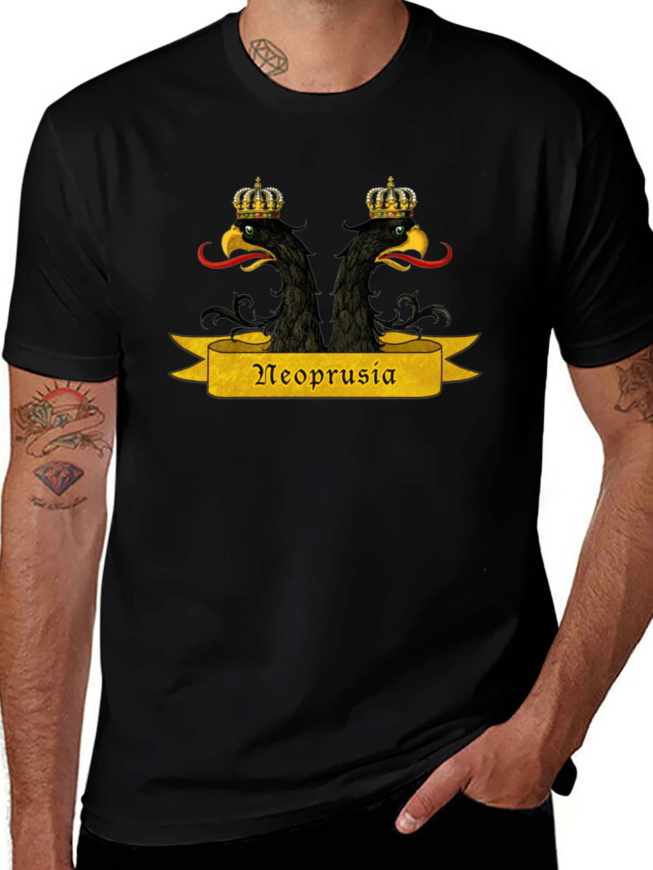 Neoprusia T-Shirt - Black Graphic Tee