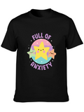 Anxiety Stars Graphic Tee - Black Crew Neck
