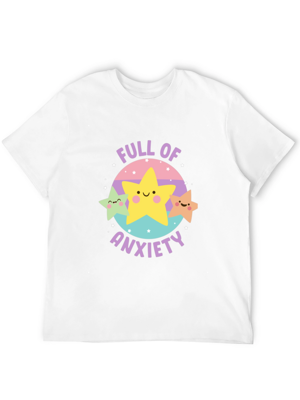 Anxiety Stars Graphic Tee - Black Crew Neck