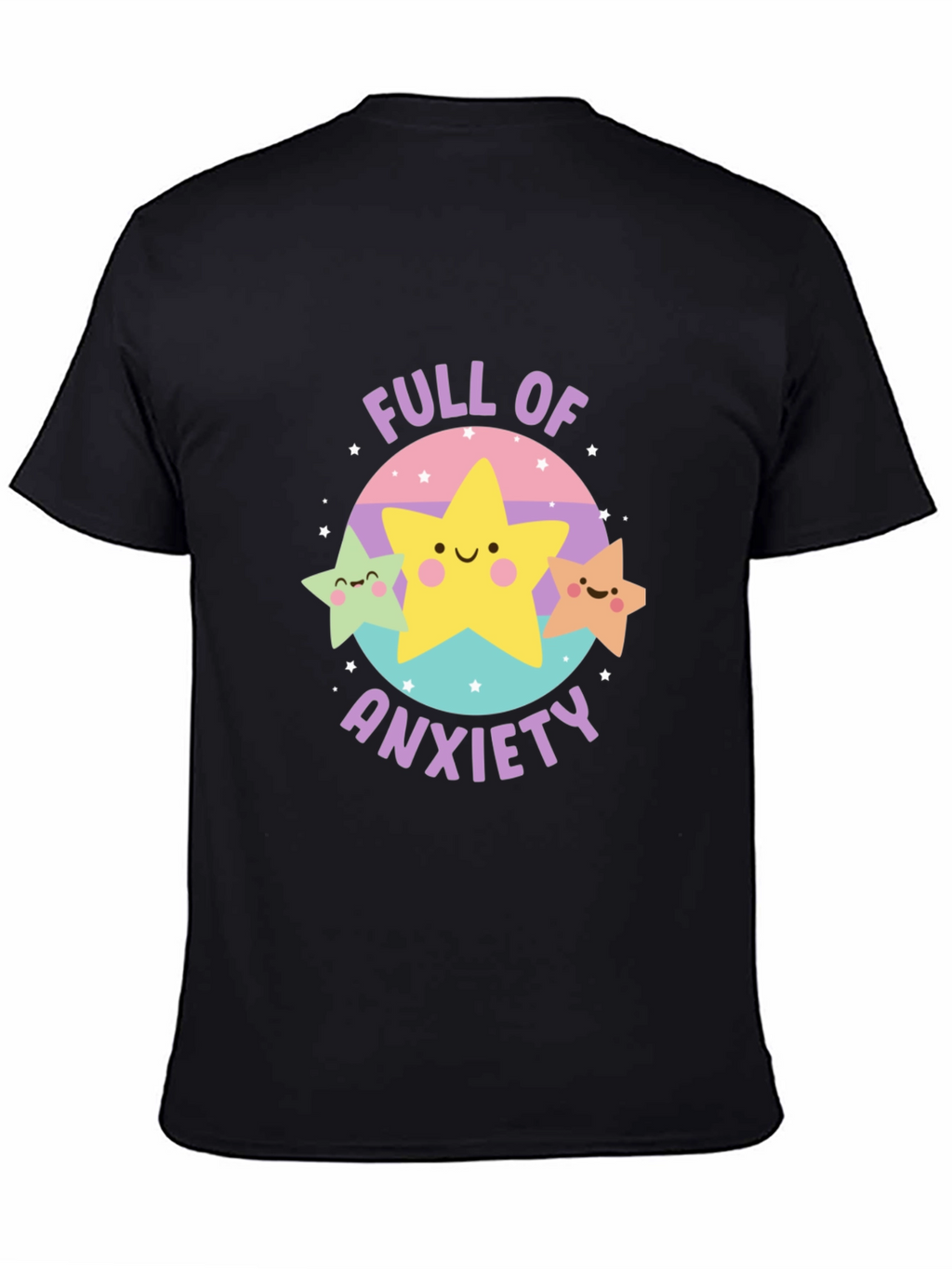 Anxiety Stars Graphic Tee - Black Crew Neck