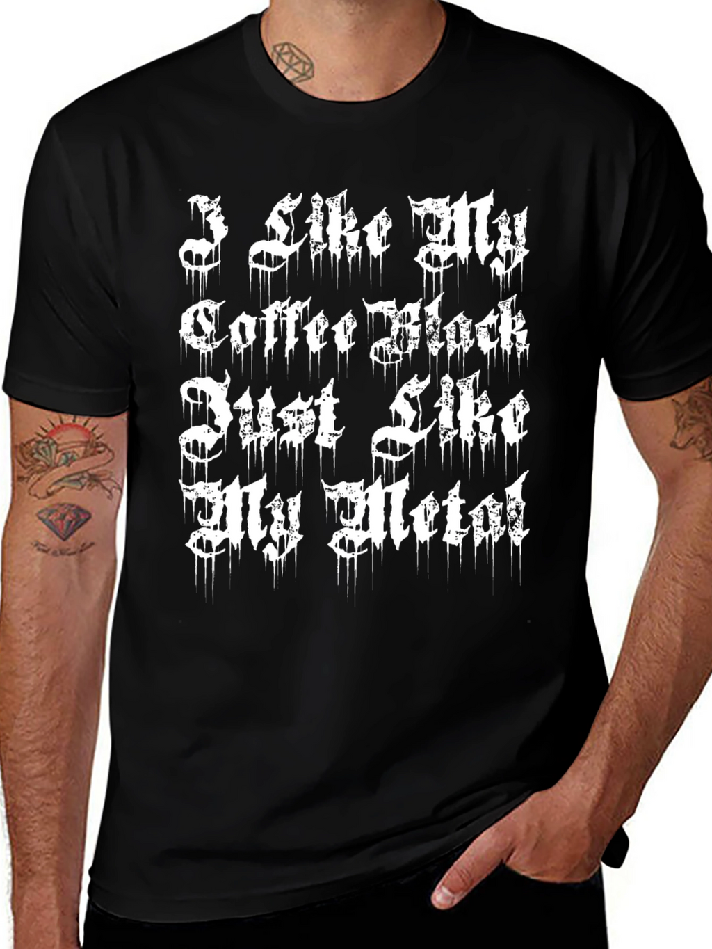 Coffee and Metal T-Shirt - Black Graphic Tee