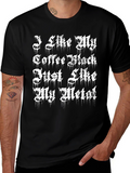 Coffee and Metal T-Shirt - Black Graphic Tee