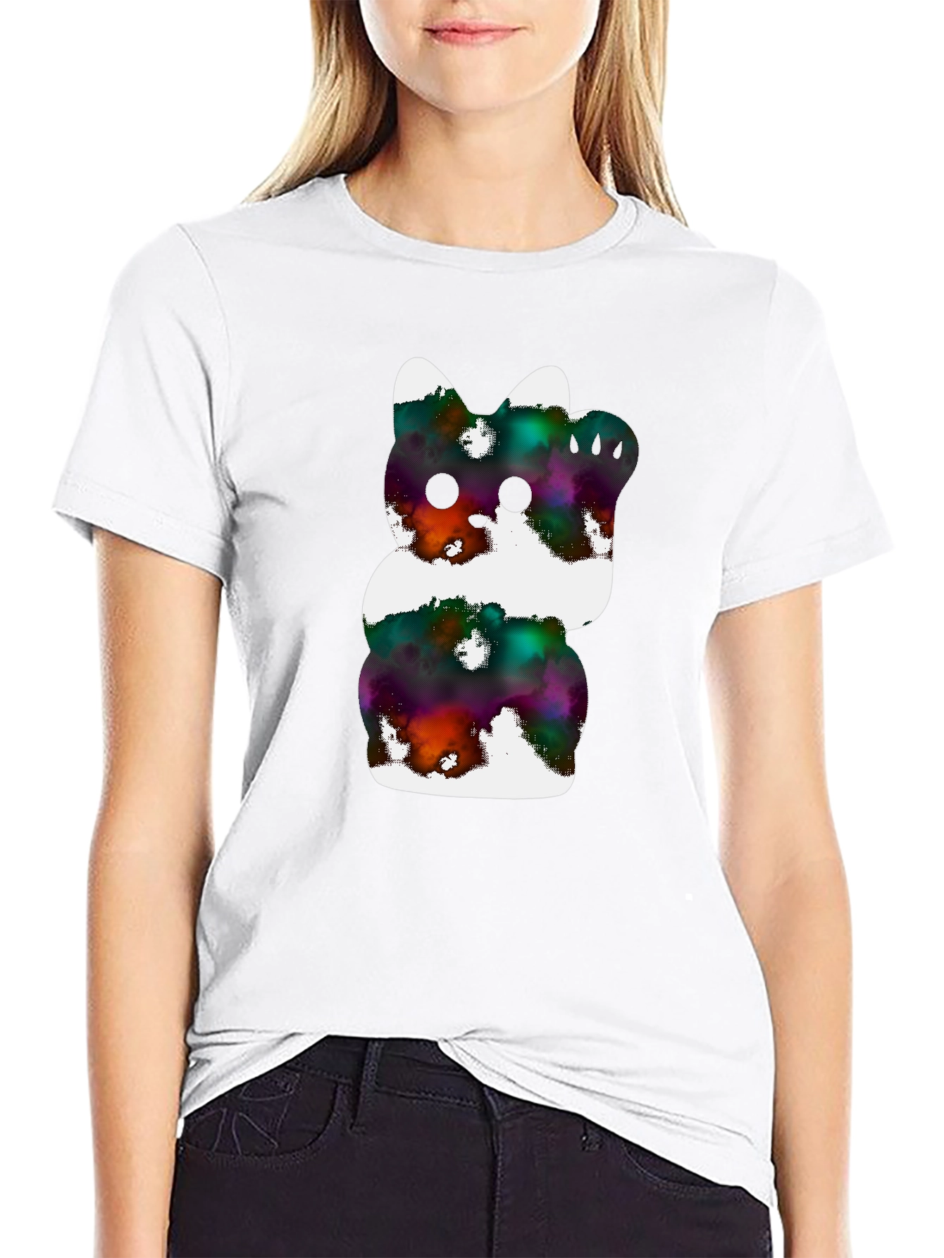 Cosmic Kitty Graphic Tee - Black