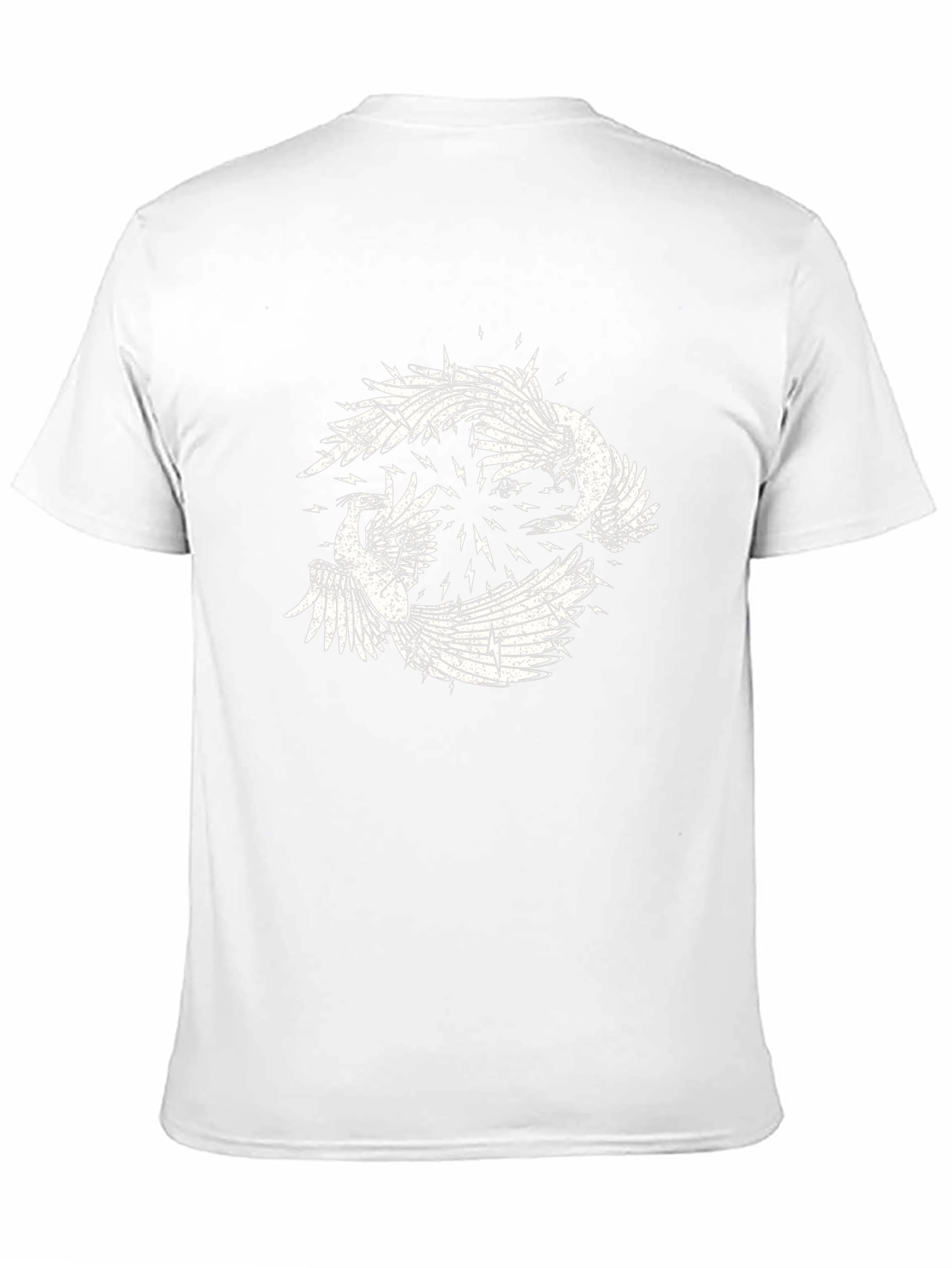 Black Graphic Tee with Bird Design