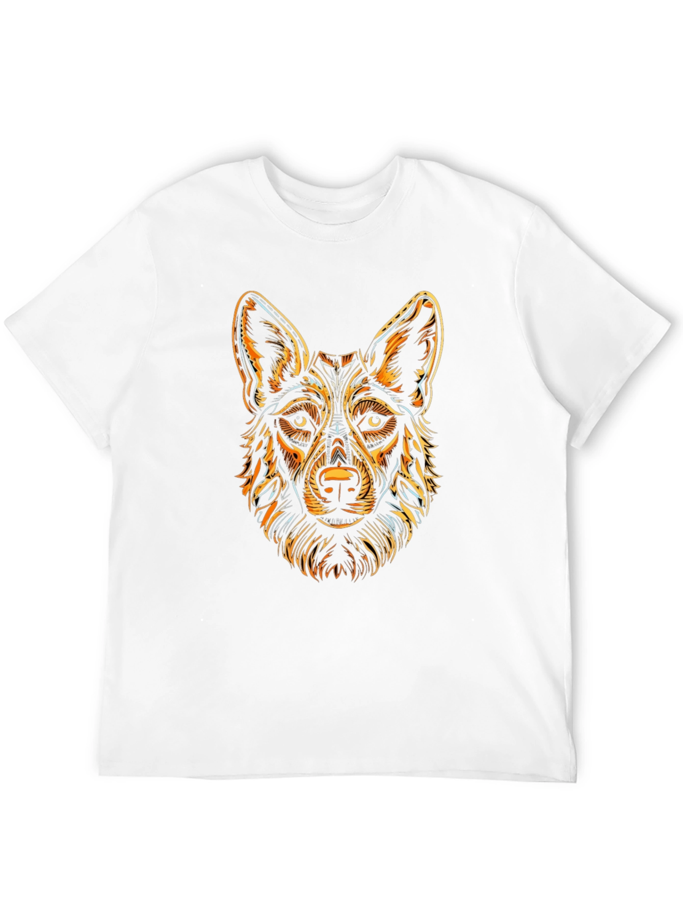 Black T-Shirt with Stylized Dog Graphic